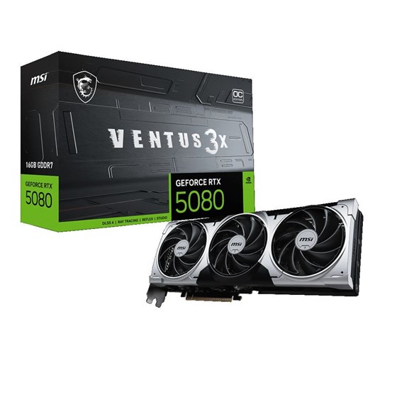 Grafička kartica MSI, nVidia GeForce RTX 5080 VENTUS 3X OC+, 16GB GDDR7,  1x HDMI, 3x DisplayPort 