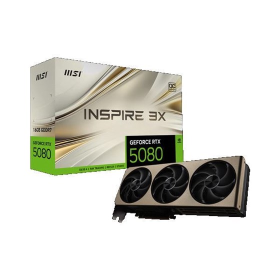 Grafička kartica MSI, nVidia GeForce RTX 5080 INSPIRE 3X OC, 16GB GDDR7,  1x HDMI, 3x DisplayPort 
