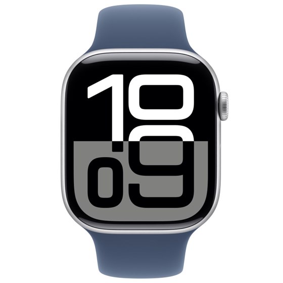 Apple Watch S10 GPS 46mm Silver Alu Case with Denim Sport Band - M/L