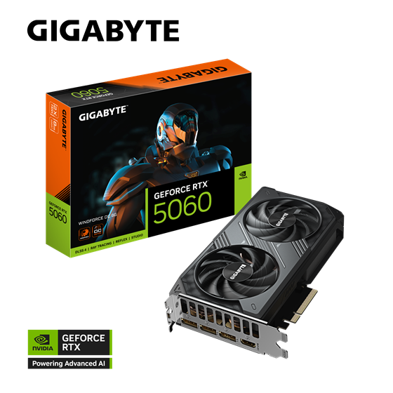 Grafička kartica Gigabyte, nVidia GeForce RTX 5060 WINDFORCE OC 8G, 8GB GDDR7, 1x HDMI, 3x DisplayPort