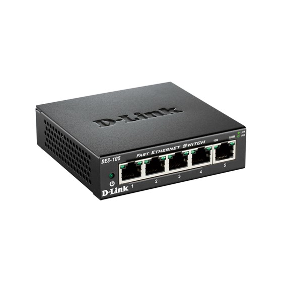 D-Link DES-105/E, 5-Port Fast Ethernet Unmanaged Desktop Switch