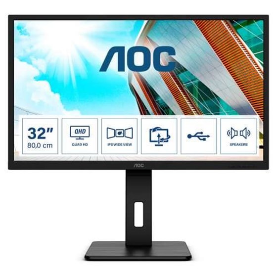 Monitor AOC Q32P2, 31.5 QHD IPS, 75Hz, 4ms, 2x HDMI, DP, Audio, 4x USB
