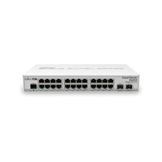 MikroTik Cloud Router Switch CRS326-24G-2S+IN, 512MB RAM, 24xG-LAN, 2xSFP+, RouterOS L5 or SwitchOS (dual boot), desktop case